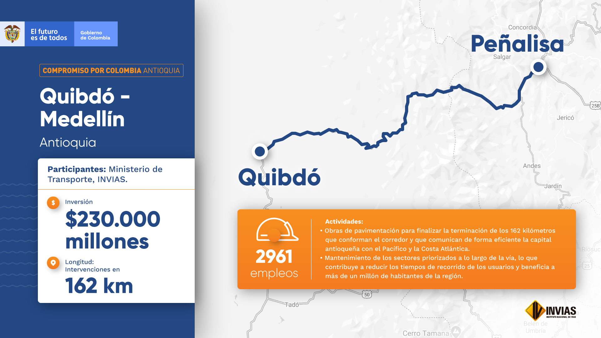 Transversal del Pacífico Quibdó Medellín
